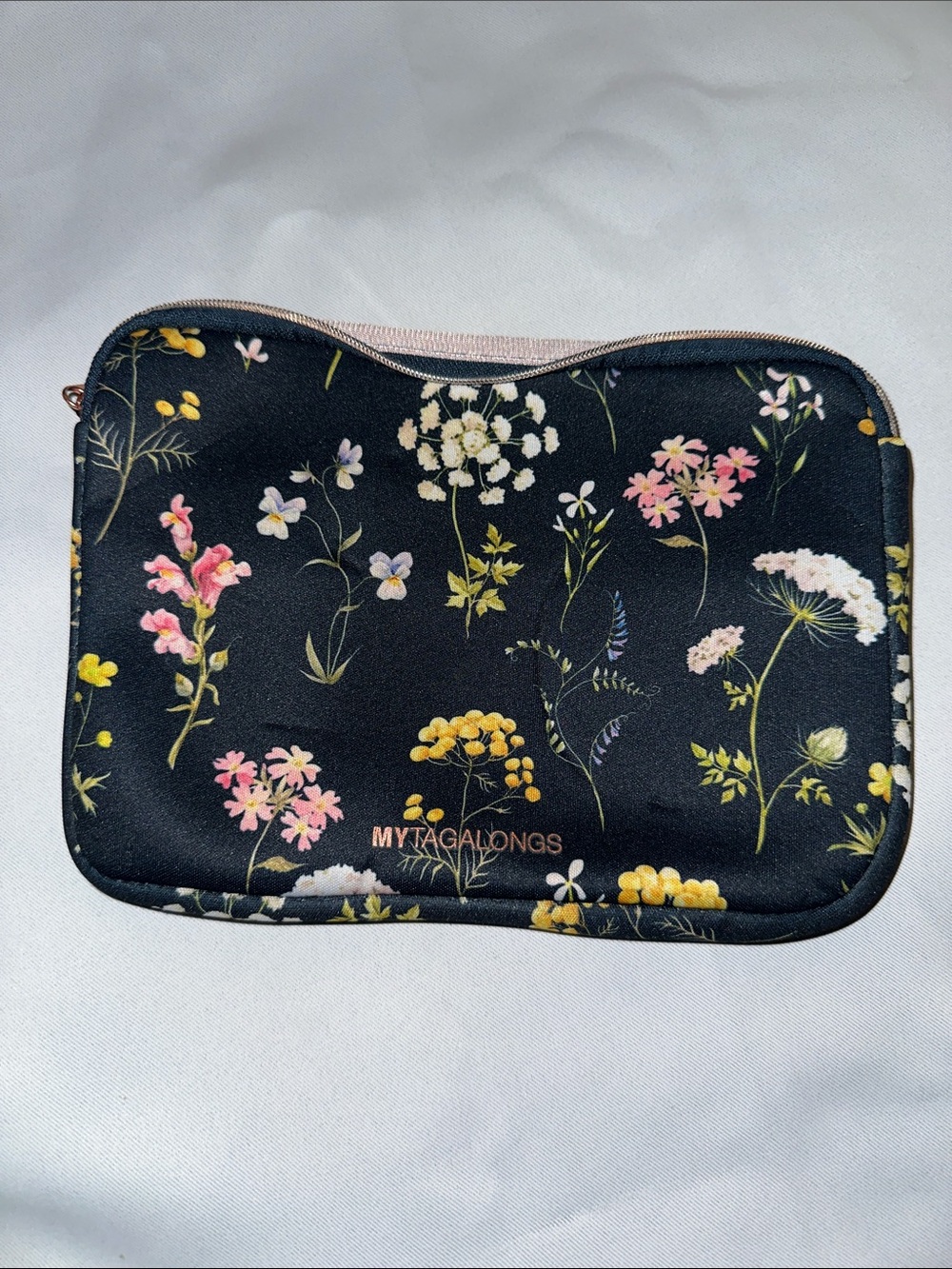 MYTAGALONGS Black Floral Cosmetic Pouch